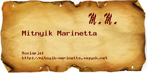 Mitnyik Marinetta névjegykártya